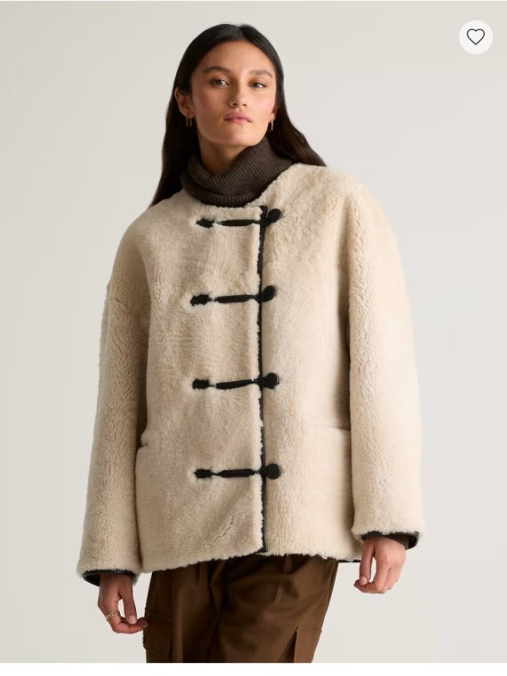 Quince 100% Shearling Duffle Jacket